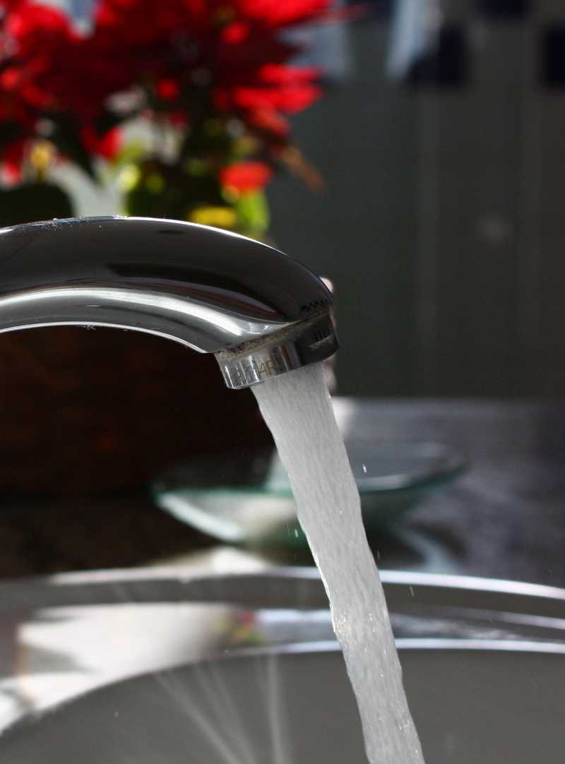 Faucet pouring water